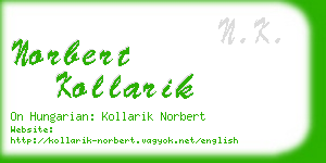norbert kollarik business card
